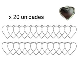 Pack 20 unidades marcos resina CORAZONES 